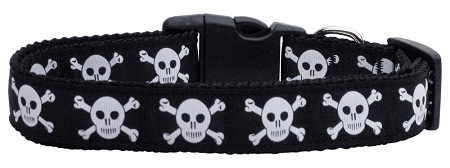 Skulls Nylon Dog Collar SM